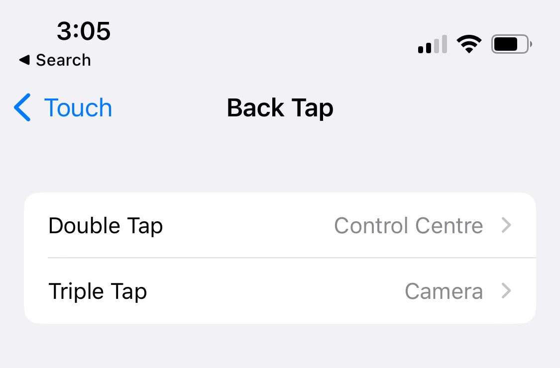 Choose back tap type