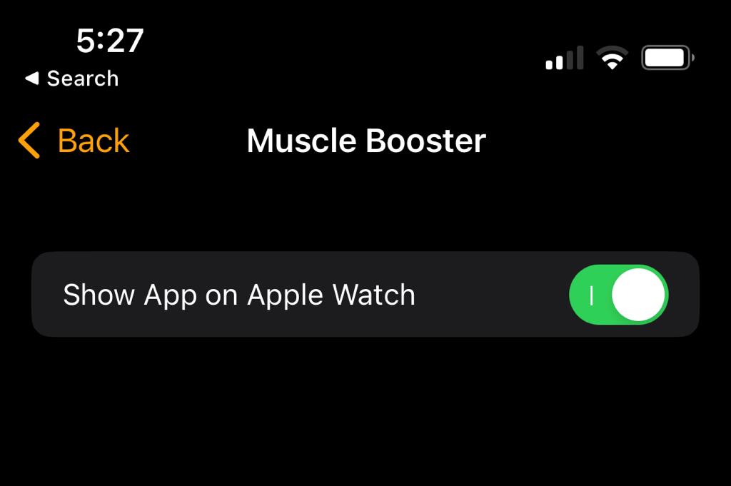 Disable option to show app