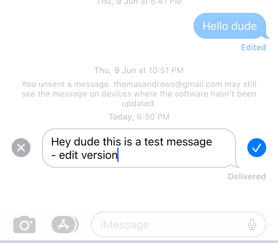 Type the edit message